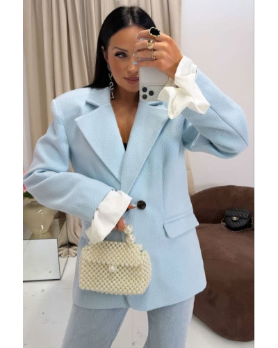 Marynarka z białym mankietem La Milla błękitna