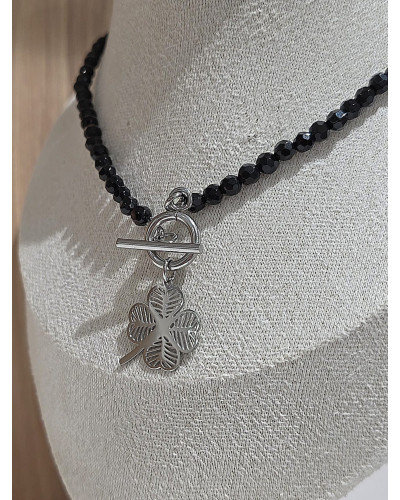 Naszyjnik koniczynka By o la la...! czarny