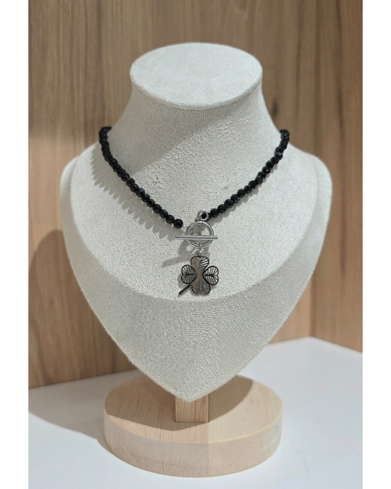 Naszyjnik koniczynka By o la la...! czarny