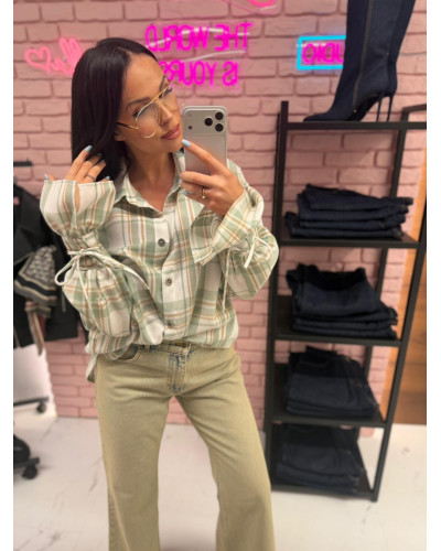 Koszula z wiązanym mankietem La Milla matcha