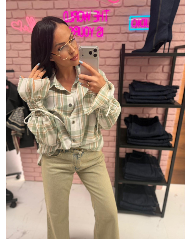 Koszula z wiązanym mankietem La Milla matcha