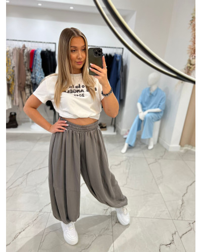 Spodnie alladynki By o la la...! szare