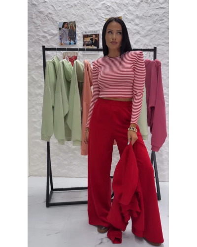 Top w paski La Milla biało czerwony