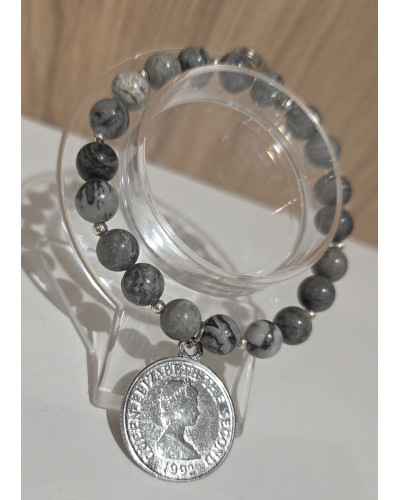 Bransoletka By o la la...! Jaspis picasso ze srebrem