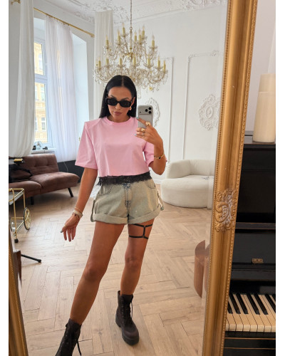 Top z koronką La Milla różowy