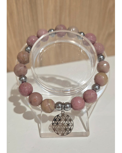 Bransoletka Laura By o la la..! różowa ze srebrem