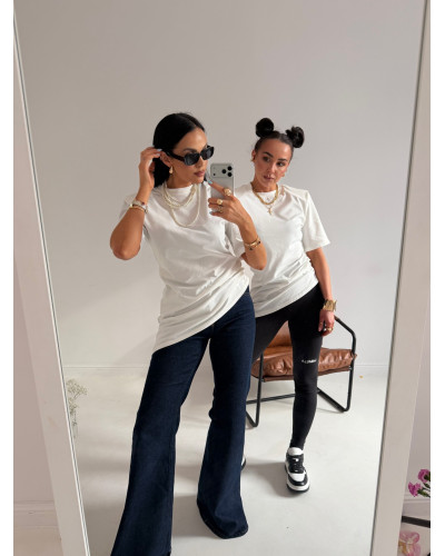 T-shirt asymetryczny La Milla śmietankowy