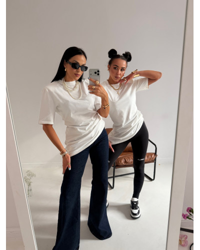 T-shirt asymetryczny La Milla śmietankowy