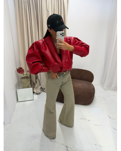 Kurtka skórzana Tessa La Milla czerwona