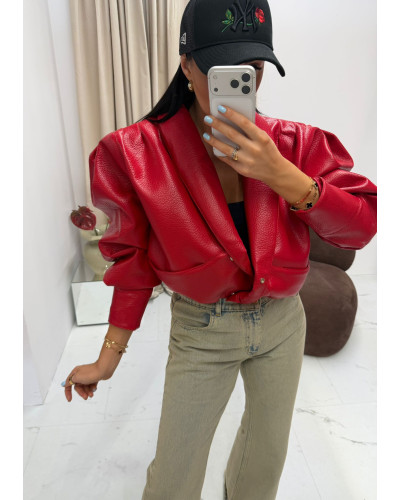 Kurtka skórzana Tessa La Milla czerwona