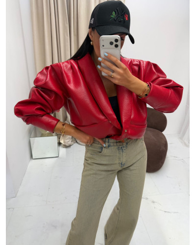 Kurtka skórzana Tessa La Milla czerwona