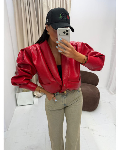 Kurtka skórzana Tessa La Milla czerwona