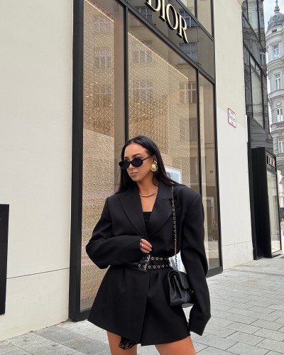 Marynarka z paskiem La Milla Premium czarna