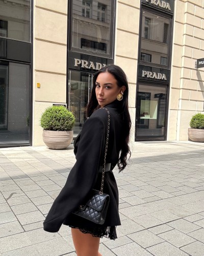 Marynarka z paskiem La Milla Premium czarna