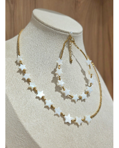 Komplet Gwiazdki brasoletka + naszyjnik By o la la...! złoty