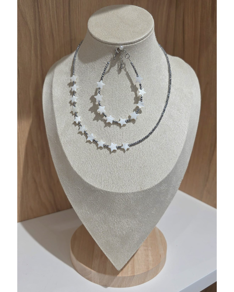 Komplet Gwiazdki brasoletka + naszyjnik By o la la...! srebrny