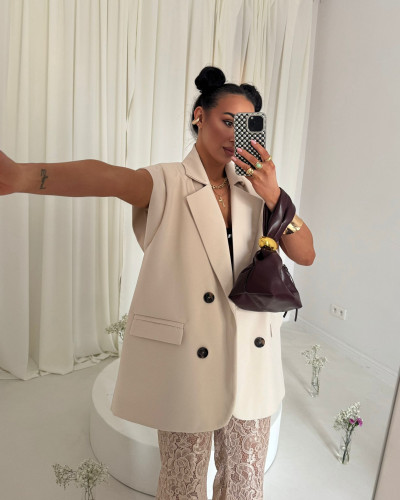 Kamizelka materiałowa La Milla beżowa