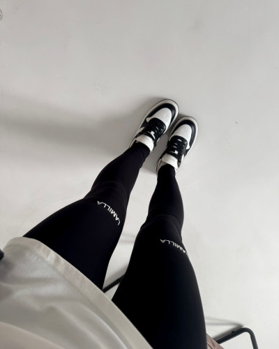 Legginsy z małym logo La Milla czarne