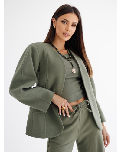 Naszyjnik różaniec z jadeitu zielonego By o la la...! ze złotą monetą