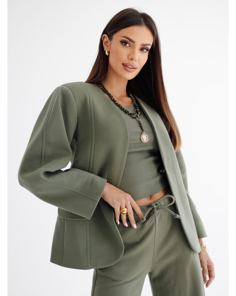 Naszyjnik różaniec z jadeitu zielonego By o la la...! ze złotą monetą