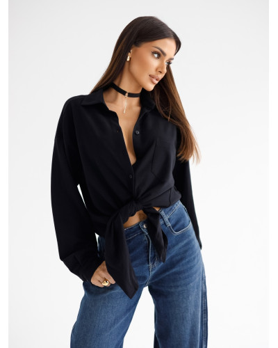 Choker na gumce By o la la...! czarny ze srebrem