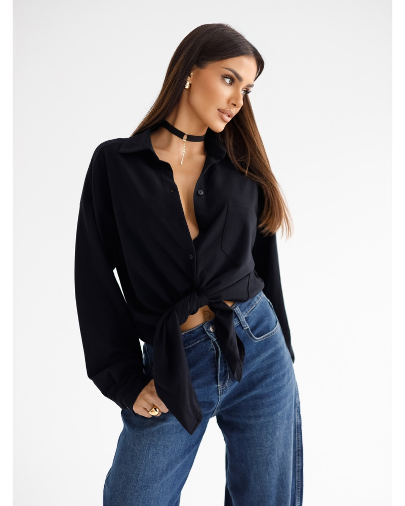 Choker na gumce By o la la...! czarny ze srebrem