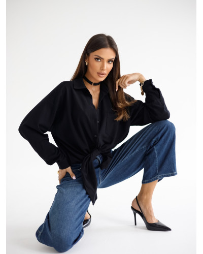 Choker na gumce By o la la...! czarny ze srebrem