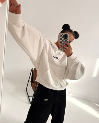 Bluza z kapturem La Milla śmietanowa