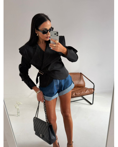 Marynarka z przeszyciami La Milla czarna