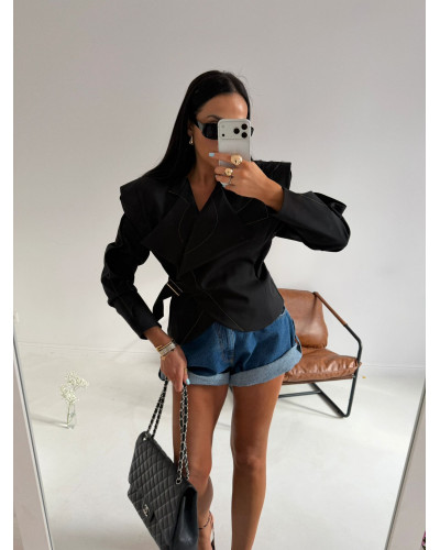 Marynarka z przeszyciami La Milla czarna