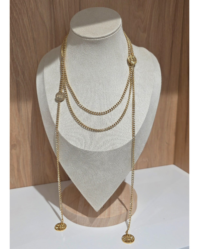 Naszyjnik długi z oczkami By o la la...! złoty