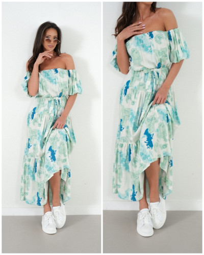 Sukienka Malediwy z osobnymi rękawkami By o la la...! turkusowa