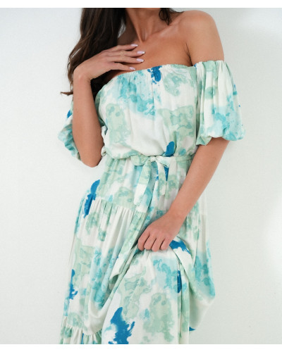 Sukienka Malediwy z osobnymi rękawkami By o la la...! turkusowa