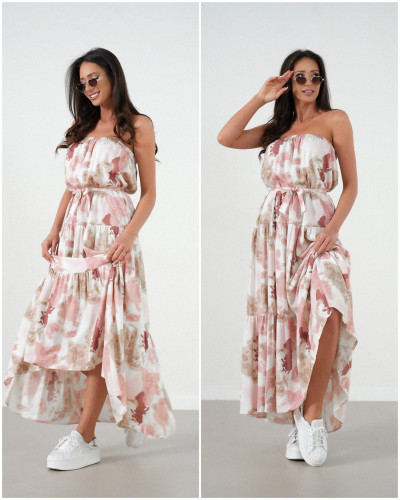 Sukienka Malediwy z osobnymi rękawkami By o la la...! różowa