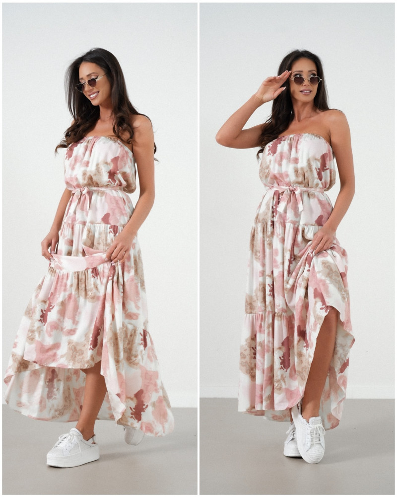 Sukienka Malediwy z osobnymi rękawkami By o la la...! różowa