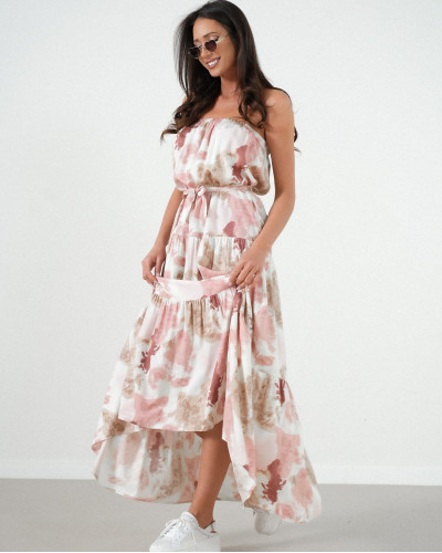 Sukienka Malediwy z osobnymi rękawkami By o la la...! różowa