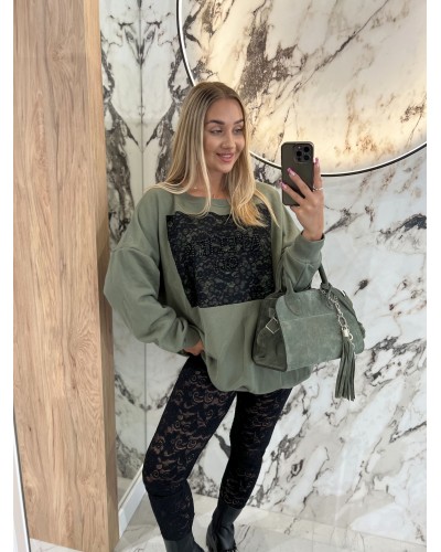 Bluza Atelier OLL By o la la...! matcha z czarnym