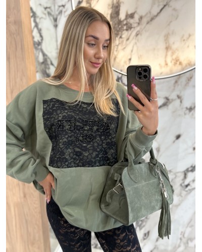 Bluza Atelier OLL By o la la...! matcha z czarnym