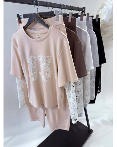 Komplet dresowy 13 By o la la...! śmietankowy