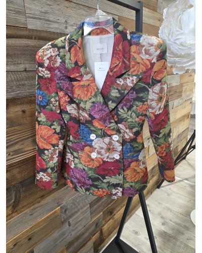 Marynarka kwiatowa By o la la...! red kiss z pomarańczem