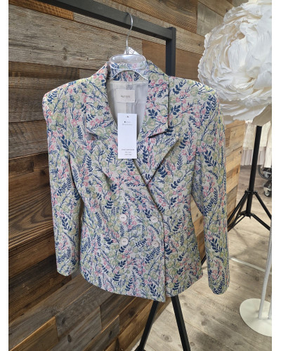 Marynarka kwiatowa By o la la...! beżowa z granatem