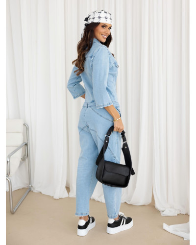 Kombinezon jeansowy By o la la...! jasny jeans