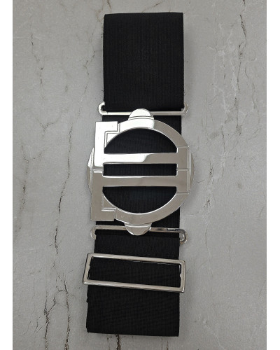 Pasek gumowy z logo By o la la...! czarny ze srebrem