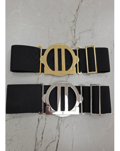 Pasek gumowy z logo By o la la...! czarny ze srebrem