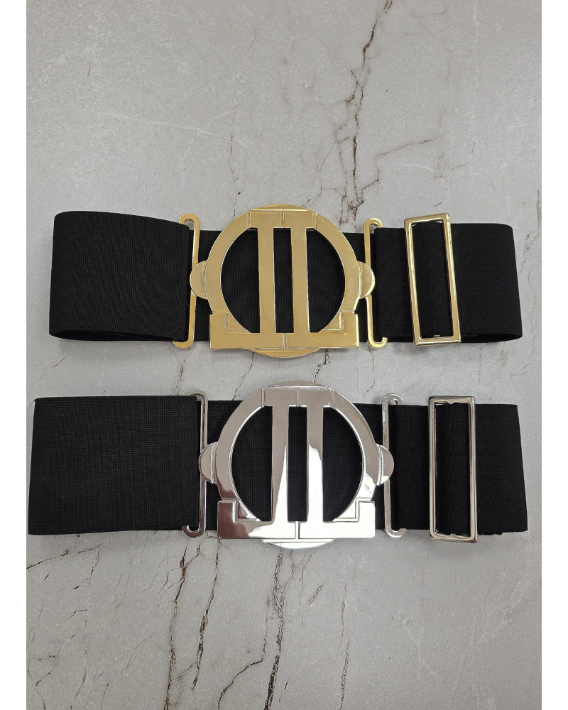 Pasek gumowy z logo By o la la...! czarny ze srebrem