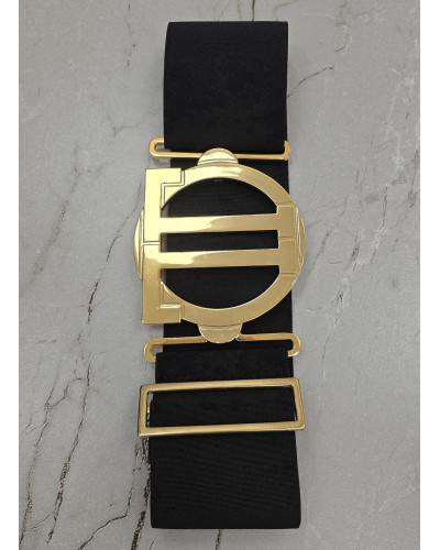 Pasek gumowy z logo By o la la...! czarny ze złotem