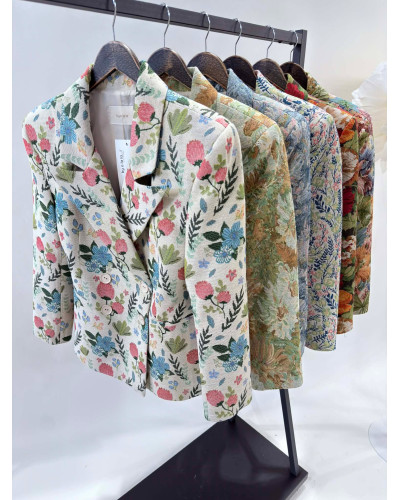 Marynarka kwiatowa By o la la...! niebieska