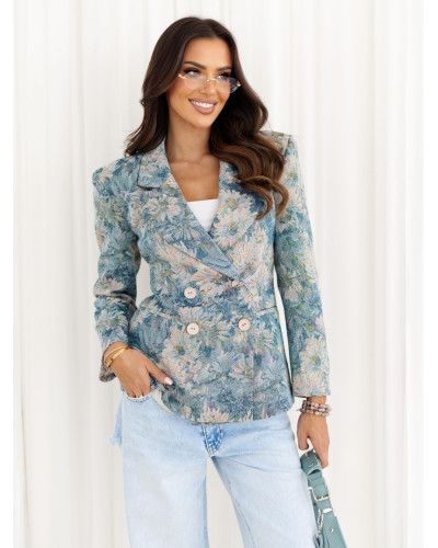 Marynarka kwiatowa By o la la...! niebieska
