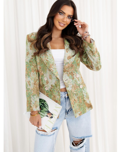 Marynarka kwiatowa By o la la...!  zielona z camelem