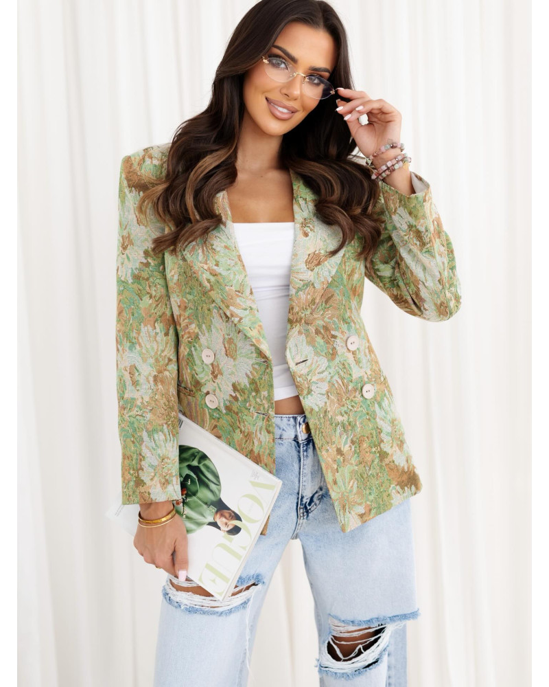 Marynarka kwiatowa By o la la...!  zielona z camelem